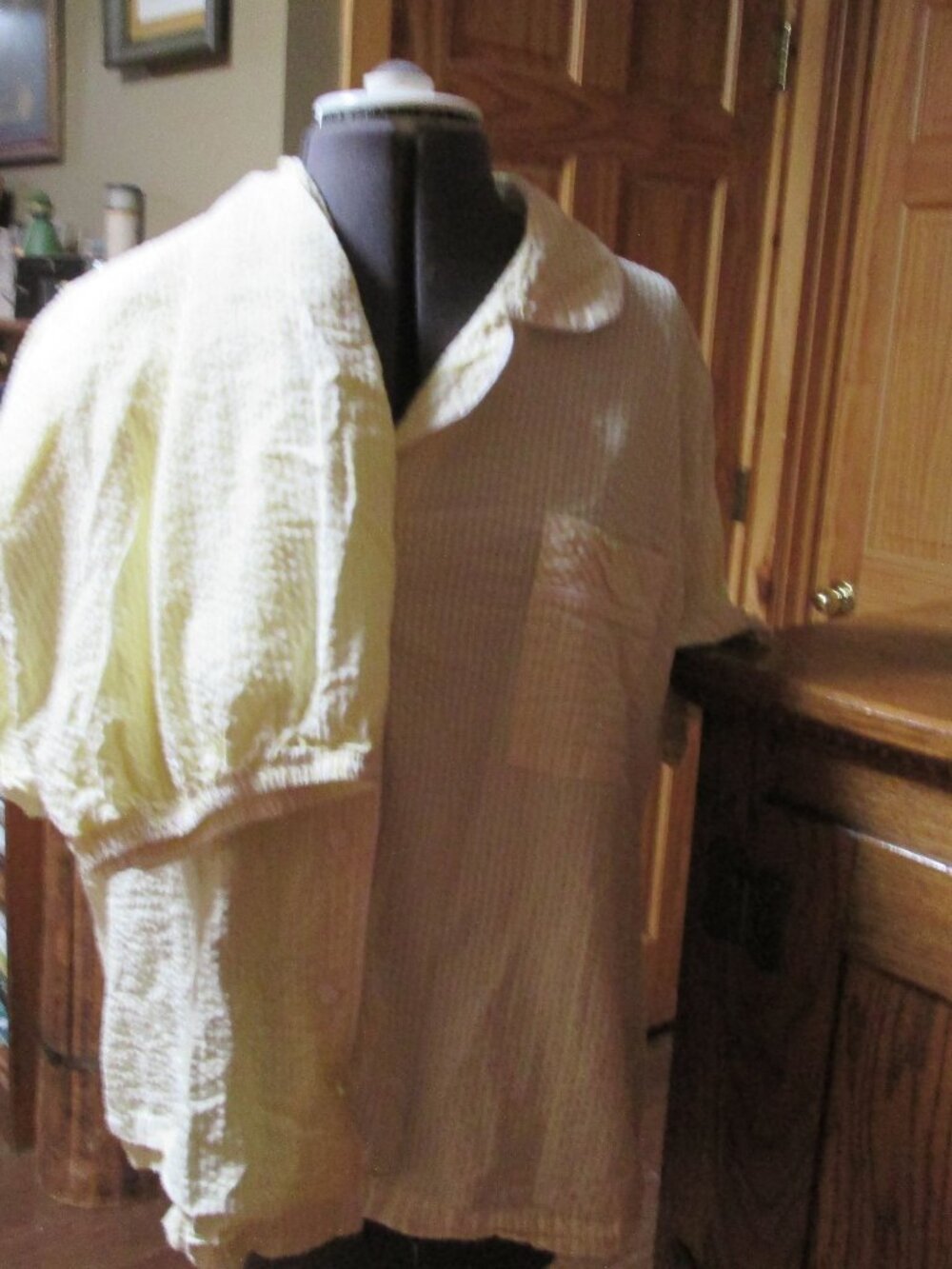 The Vermont Store 2 pc pajamas seersucker yellow white gingham 3 x